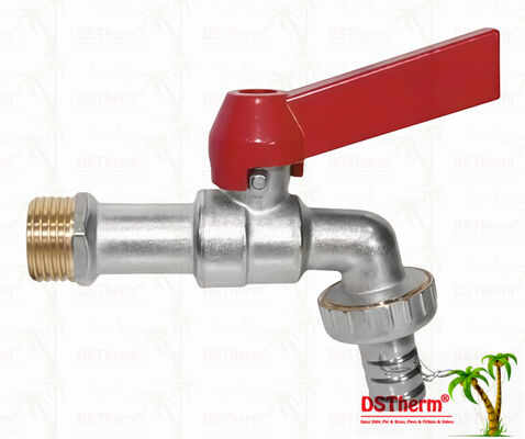 Никелевая тяжелая классическая прямая алюминиевая ручка Бибкоки Водяной ров Кран Водяной кран Шпигат 1/2 "