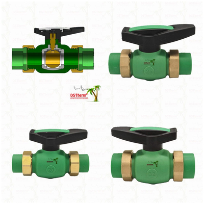 PPR Union Ball Valve Full Bore Ppr Double Union Ball Valve Exposed Installation (ППР соединительный шаровой клапан с полным отверстием) ППР двойный соединительный шаровый клапан с открытой установкой