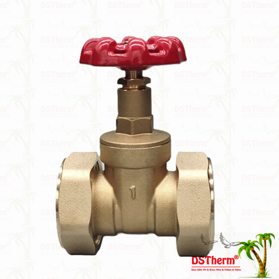 Бронзовый Union Gate Valve с красной литой железной ручкой высокого потока 1/2 "-4"