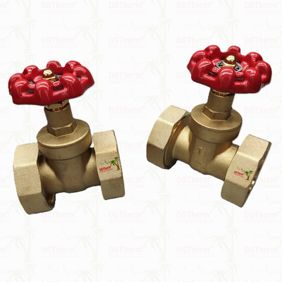Бронзовый Union Gate Valve с красной литой железной ручкой высокого потока 1/2 "-4"