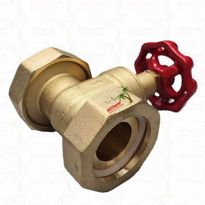 Бронзовый Union Gate Valve с красной литой железной ручкой высокого потока 1/2 "-4"