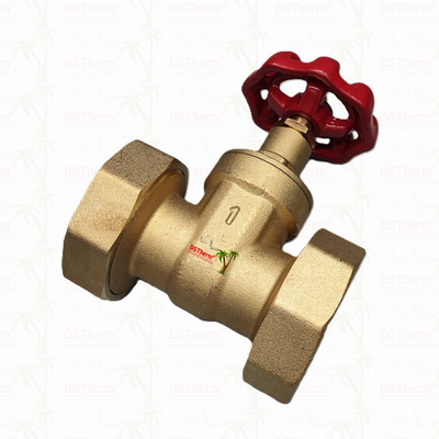 Бронзовый Union Gate Valve с красной литой железной ручкой высокого потока 1/2 "-4"