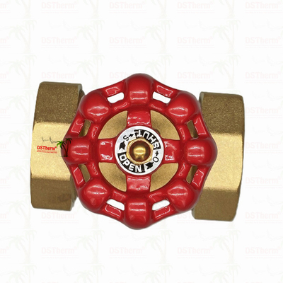 Бронзовый Union Gate Valve с красной литой железной ручкой высокого потока 1/2 "-4"