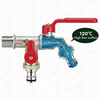 Уникальный дизайн Инновационная форма Двойной выпускный кран с красной алюминиевой ручкой 1/2"*3/4"*3/4"