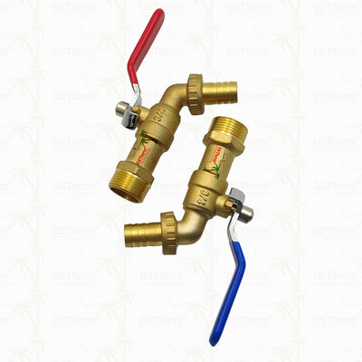 Кран-букса для воды с золотым покрытием, сверхпрочный, классический, с красной железной ручкой, 3/4"