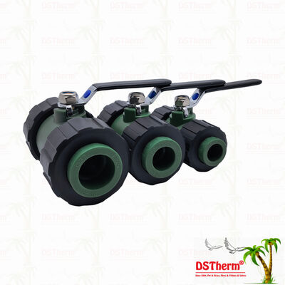 Шаровой кран PPR с двойным соединением, латунный шар, железная ручка, 20-63 мм, индивидуальный ЛОГОТИП