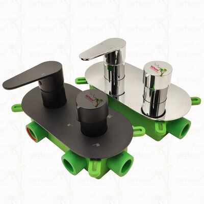 PPR 5-ходовой смесительный клапан для душа с черным покрытием для регулировки температуры и напора