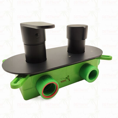 PPR 5-ходовой смесительный клапан для душа с черным покрытием для регулировки температуры и напора