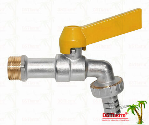 Никелевая тяжелая классическая прямая алюминиевая ручка Бибкоки Водяной ров Кран Водяной кран Шпигат 1/2 "