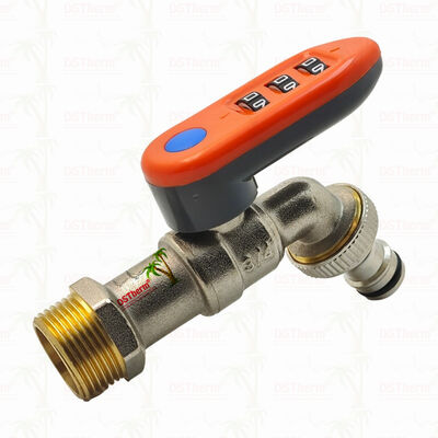 Chrome Plated Lockable Handle Ball Bibcocks New Design Luggage-style mechanical lock 1/2"-3/4"