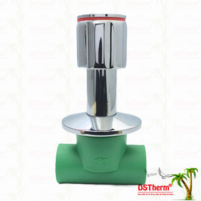 Ppr Хромопластированный стоп-клапан с антискользящей ручкой с низким уровнем технического обслуживания 20-32 мм